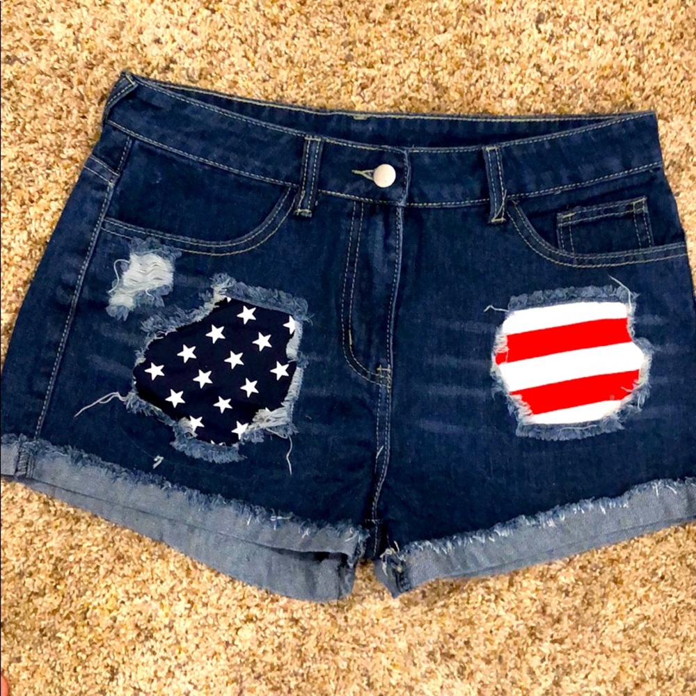 American Flag Jean shorts